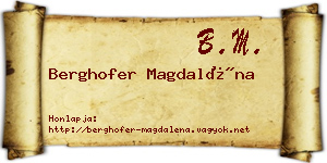 Berghofer Magdaléna névjegykártya